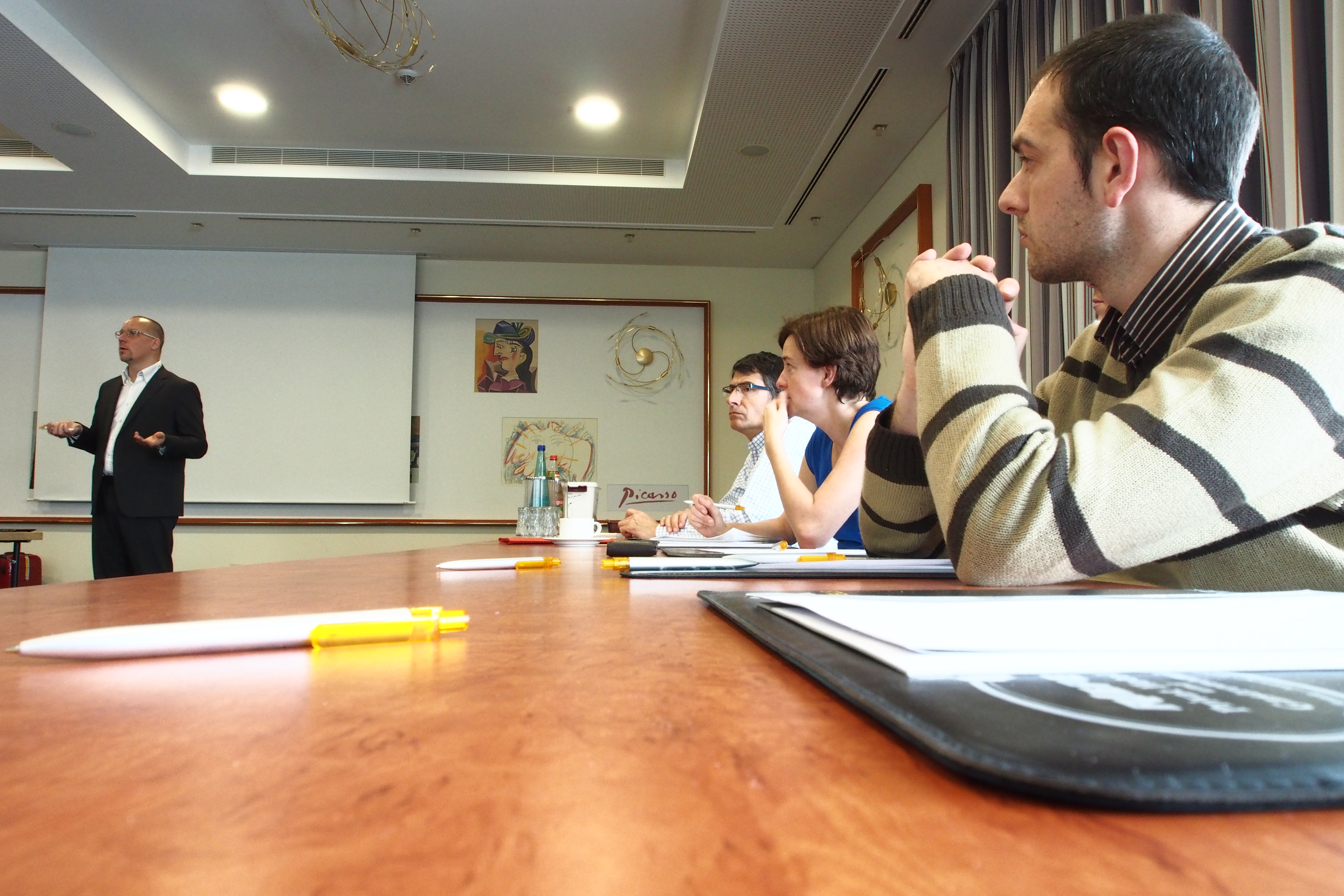 Heiner Lehr (left) layout the plan for the Value Creation group for the coming year.
